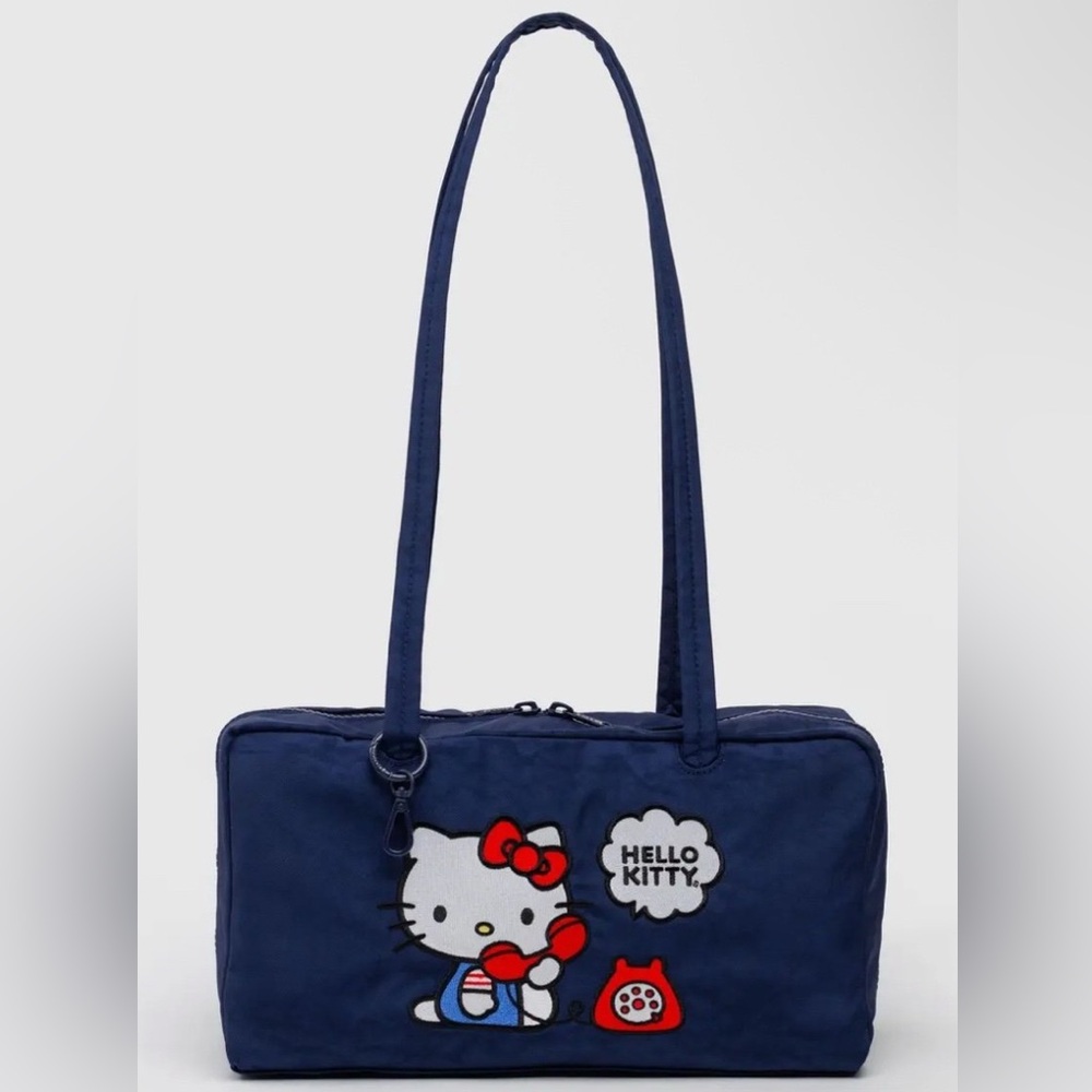BAGGU X Hello Kitty Navy Blue Bowler Shoulder Nylon Bag